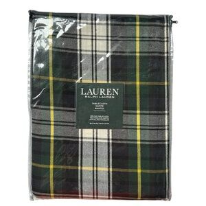 Lauren Ralph Lauren Tablecloth Rectangle 60 x 84 Tartan Plaid Green Yellow Blue